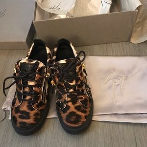 Giuseppe zanotti leopard slip on sneakers